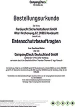 Bestellungsurkunde Datenschutz
